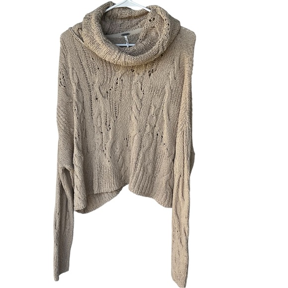 Free People Sweaters - Free People Shades of Dawn Cowl Neck Sweater Beige Oversized Slouchy Size Large